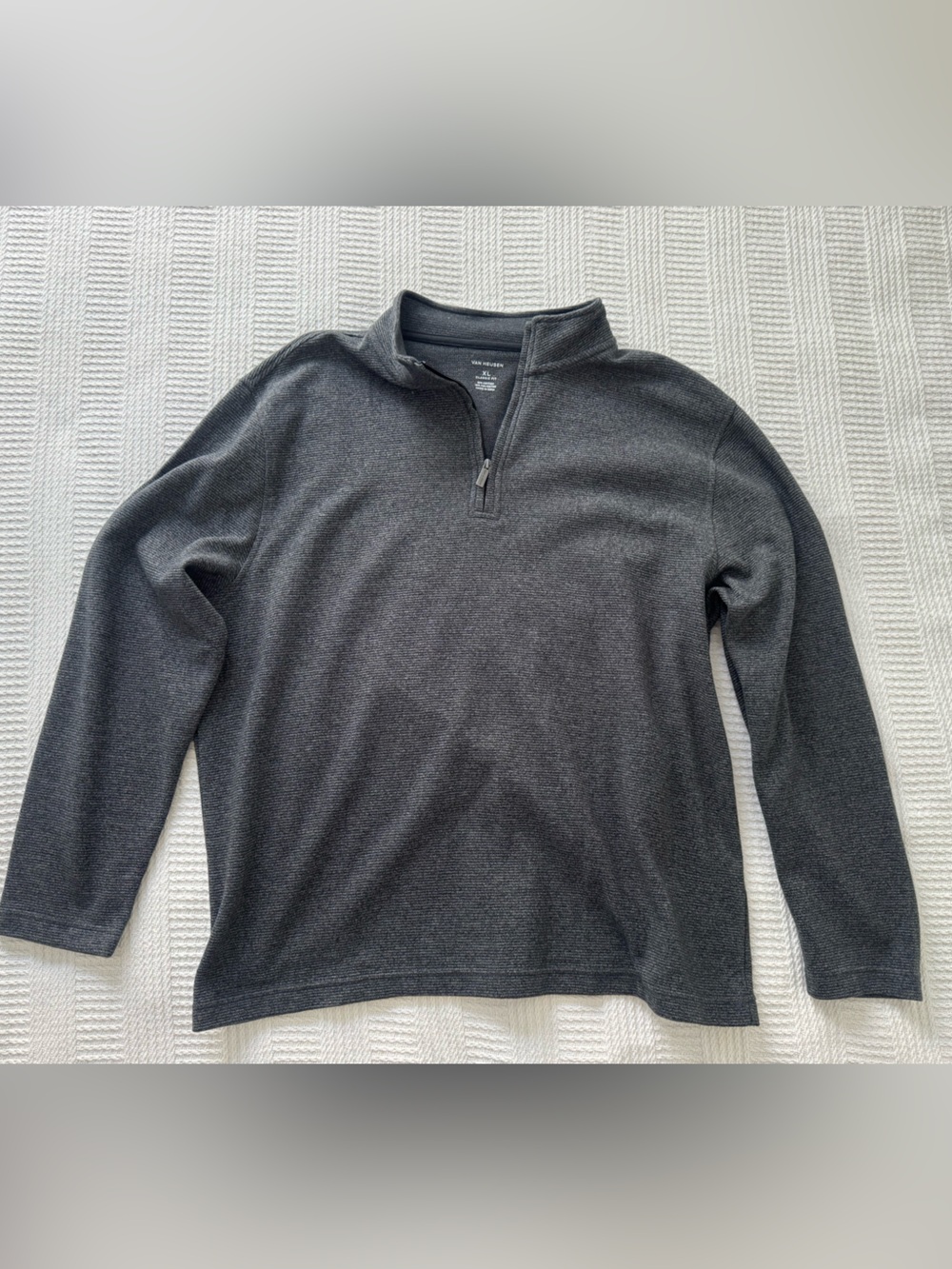 Van Heusen Men's Zip-Up Sweater - Charcoal Gray
